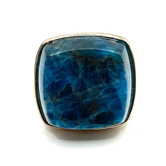 JTV Ring Blue Apatite Gemstone Rhodium Plated Sterling Silver Ring - Size 6 - Picture 6 of 15